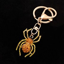 Lovely Crystal Spider Pendant Key Chain Purse Bag Handbag Keyring Jewelry Gift