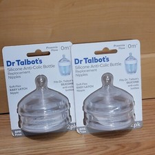 Dr. Talbots Silicone Anti-Colic Bottle Replacement Nipples 2pk Preemie Flow 0m