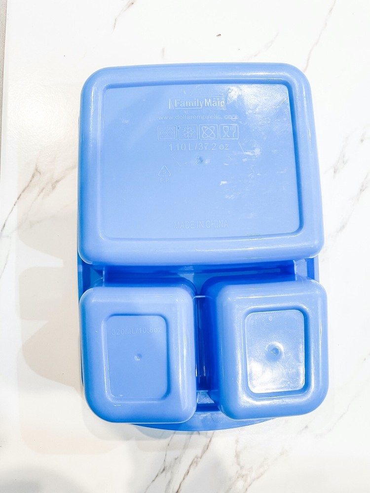 Blue Rectangular Bento Box for Food Storage