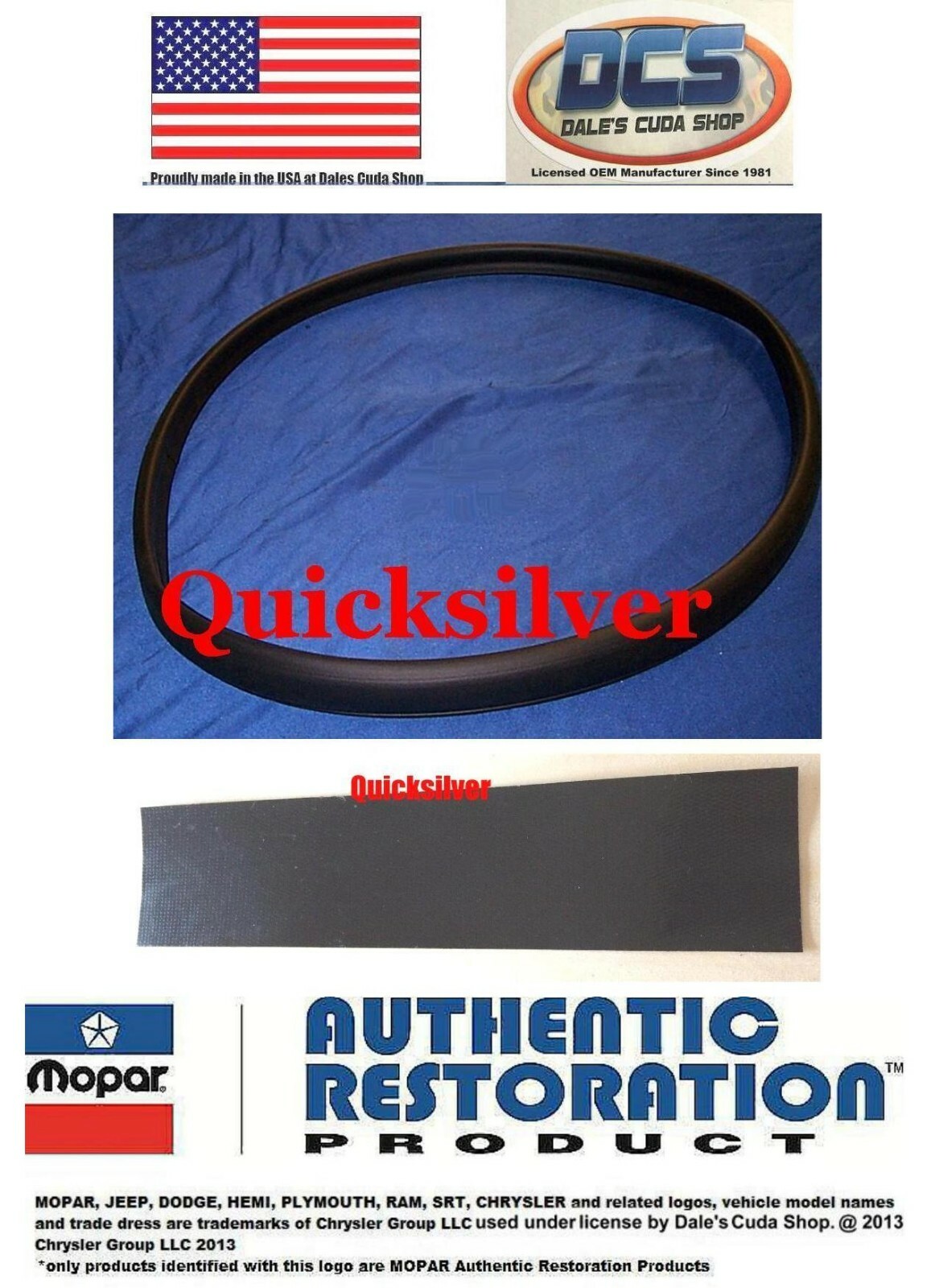 1969 1/2 A12 Road Runner Super Bee Fiberglass Hood Scoop Seal with end Tape New