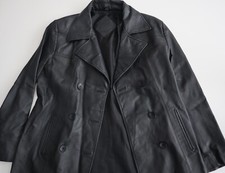 vintage leather jacket women long