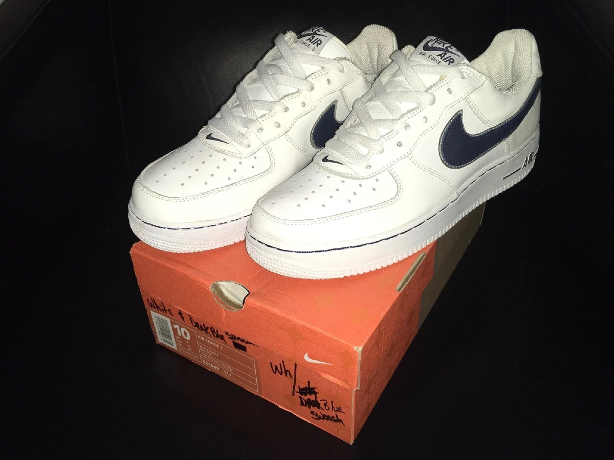 NIKE AIR FORCE 1 JD Sports White / Obsidian – Chrome 306509 MENS SZ 10 |