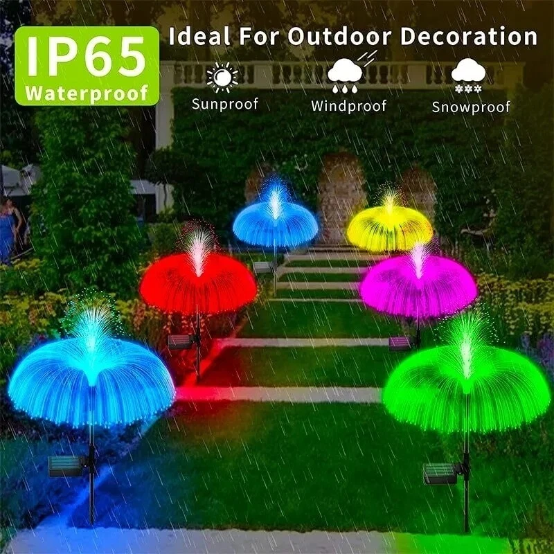 Solar Jellyfish LED Lights 6 Pack 7 Color Waterproof Outdoor Lamps Decor Light - Image 4 of 4