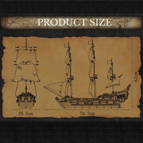 Mould King 13199 Black Pearl Schiff Piratenschiff Klemmbausteine Spielzeug MOC - Bild 2 von 7