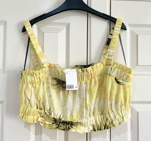 h&m yellow floral top