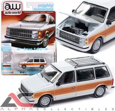 Autoworld Awsp167a 164 1985 Dodge Caravan Dw2 White W Woodgrain Sides Rear