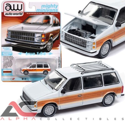 AUTOWORLD AWSP167A 1:64 1985 DODGE CARAVAN (DW2 WHITE W/ WOODGRAIN