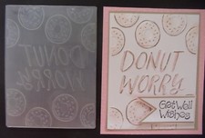 FANCY DONUTS BACKGROUND Donut Worry Embossing Folder NEW SAMPLE Stampin Up bow