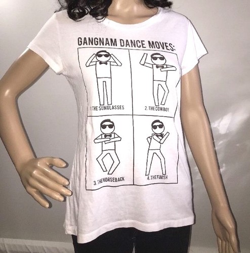 XL Gangnam Style Dance Moves T-Shirt Cute Summer Top Funny Internet Meme Tee - 第 1/12 張圖片