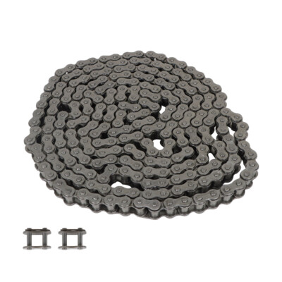 #40 Roller Chain 10 Feet With 2 Connecting Links Carbon Steel  Pitch Size 0.500''