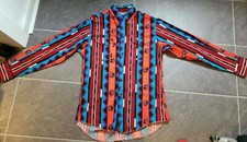 VTG WRANGLER COWBOY CUT BRIGHT COLORFUL MEN'S SHIRT SZ 16-34 MADE IN USA RODEO