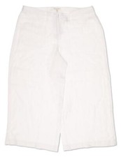 Eileen Fisher Women's Wide Leg Organic Linen Pants, Size 14 - White 307015