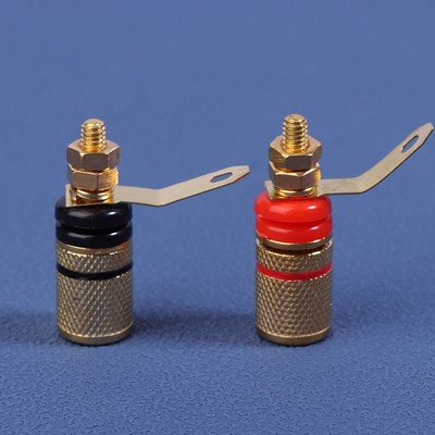 1Pair Gold Plated Amplifier Speaker Binding Posts Terminal 4MM Banana Pl·:J