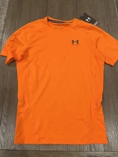 Mens Jock Under Armour Shiny Spandex Compression Shirt New Tags Orange Large