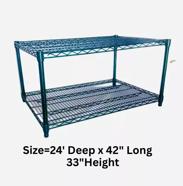 Utility Rack Storage - 33" NSF Heavy Duty Epoxy Wire Shelving for Large Spaces