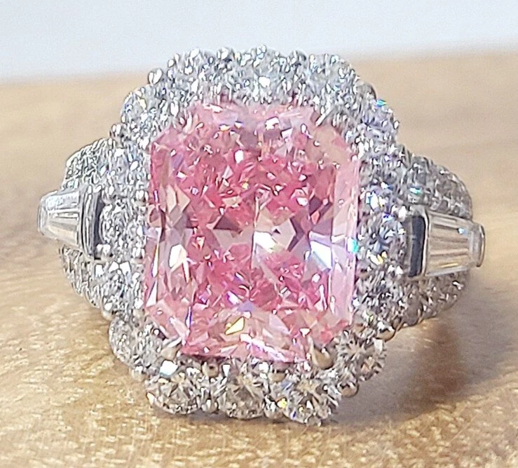 Pink Diamond Ring, Pink Lab Grown Diamond Ring, Pink Diamond Engagement Ring,  Sterling Silver Ring.pink Diamond Rings for Women. - Etsy