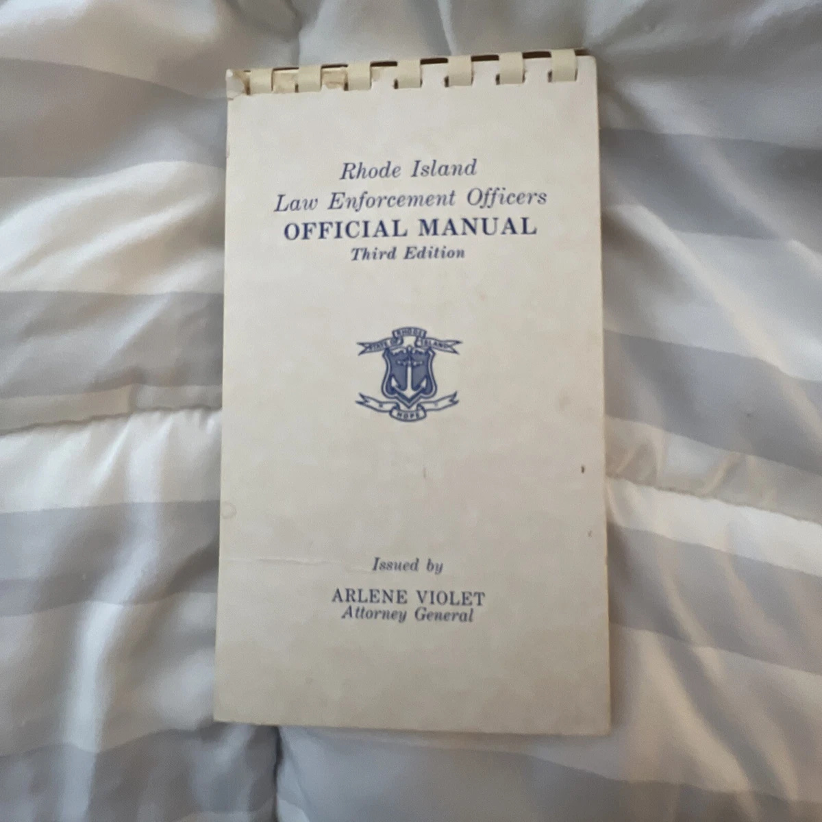 1985 Rhode Island Law Enforcement Officers Official Manual Spiral