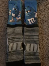 Blue M&M Fbf Socks (2 Pair) Size Large