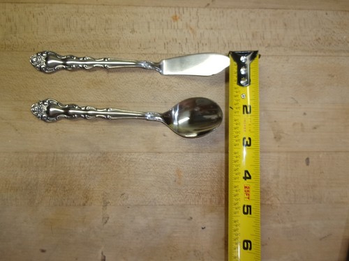 vintage interpur classic rose sugar spoon & butter knife #8385 w/boxs FREE SHIPP - Picture 5 of 11