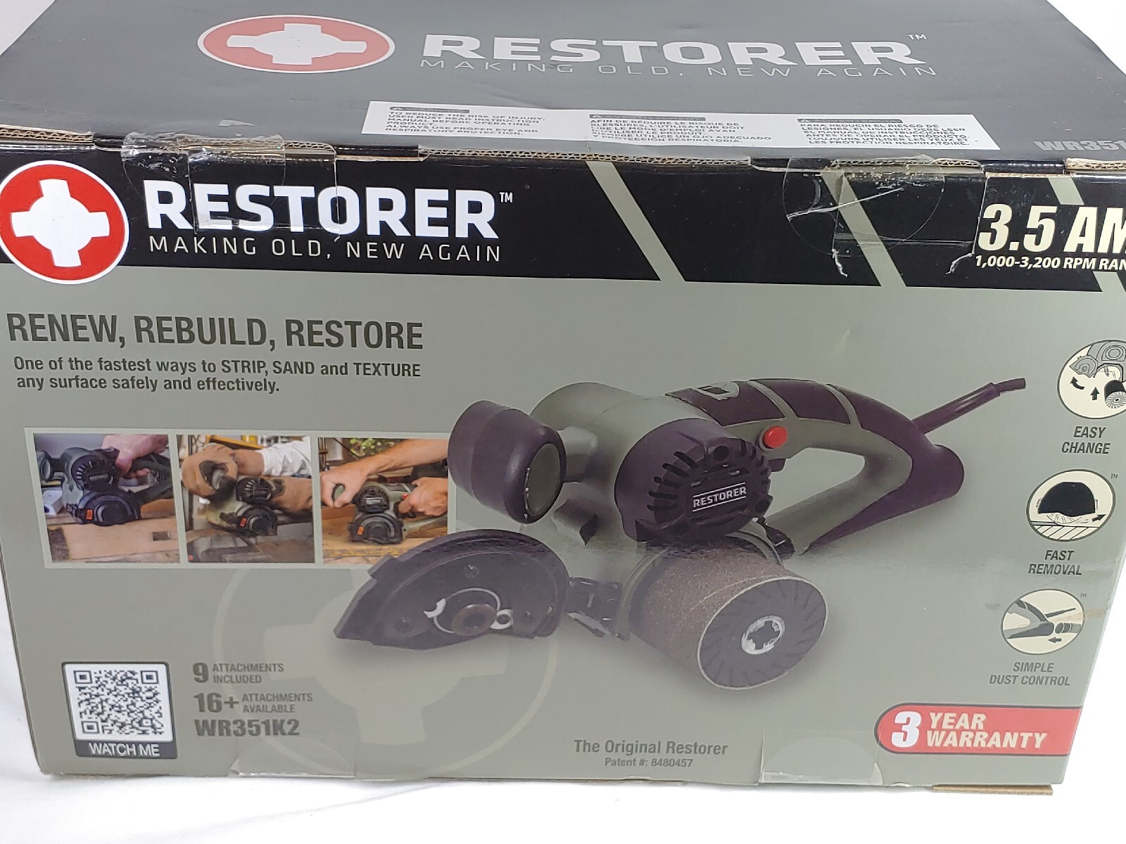 Restorer corded belt sander restoration tool grip variable speed ...