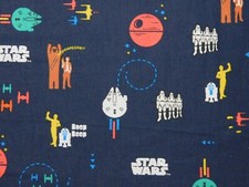 Cotton Fabric By The Yard Star Wars C-3PO R2D2 Chewie Stormtrooper Paper Imagery