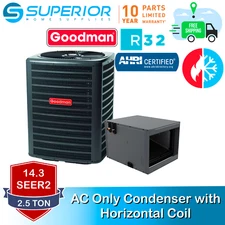 Goodman 2.5 TON 14.3 SEER2 R-32 AC Only System with Horizontal Coil