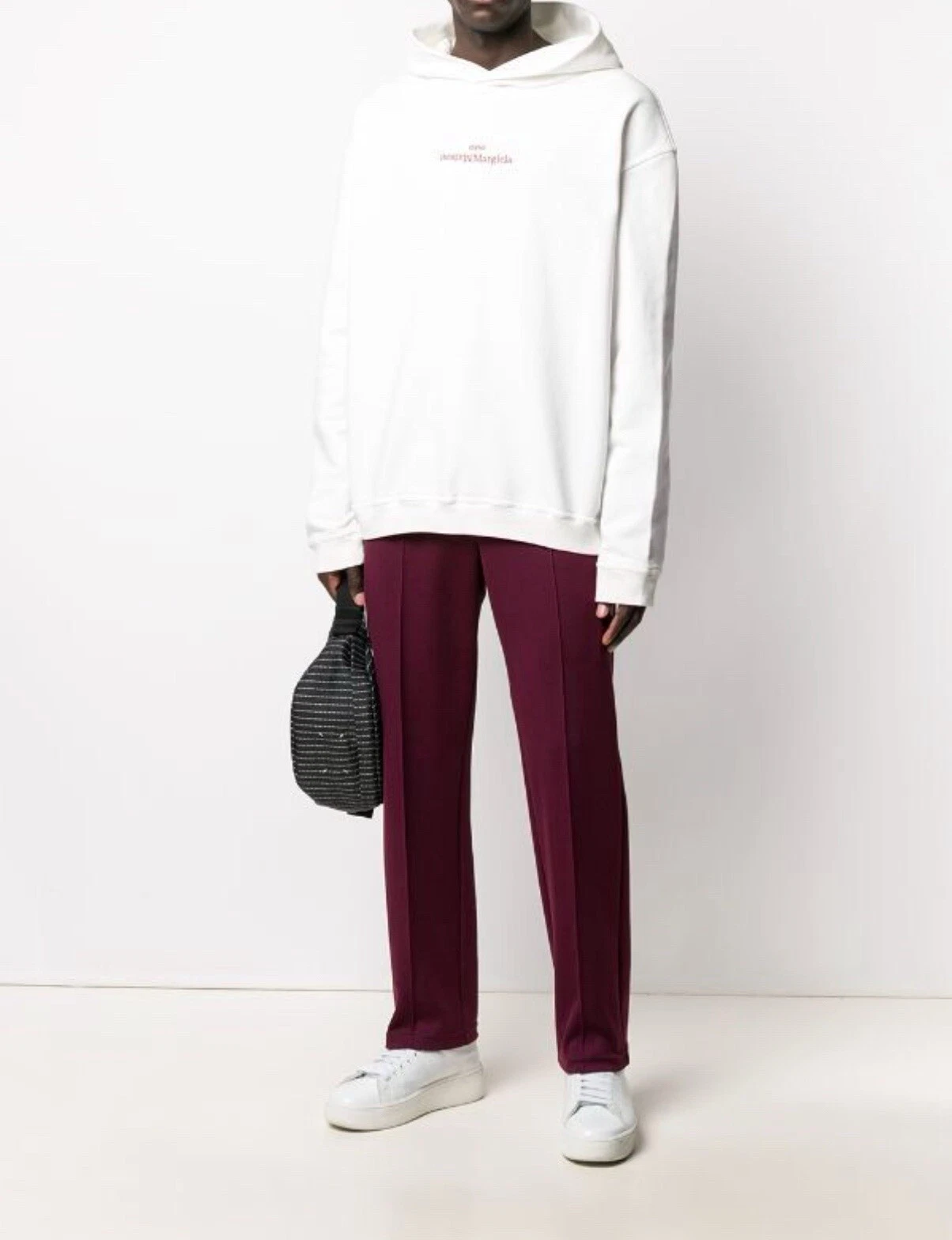 Felpa con cappuccio oversize Maison Margiela bianca