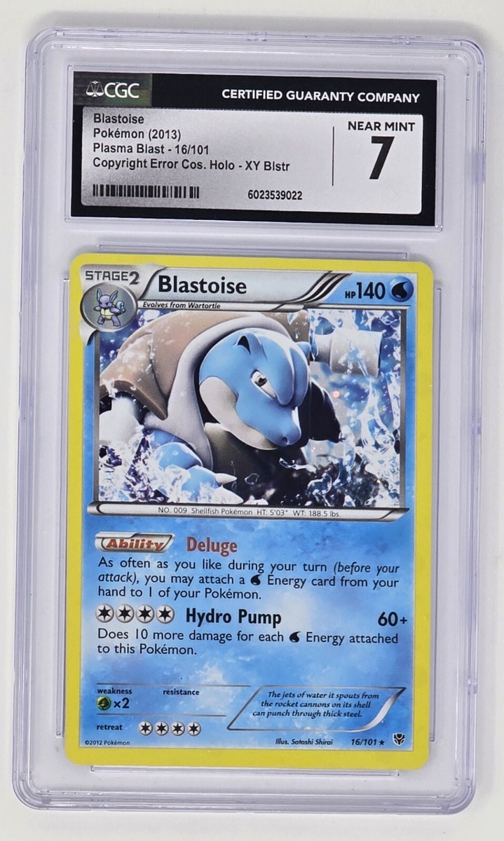 Blastoise (16/101) CGC 7 (2013) Pokemon Cosmos Holo Error Card XY