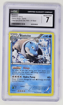 Blastoise (16/101) CGC 7 (2013) Pokemon Cosmos Holo Error Card XY