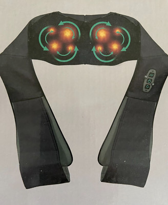 FLEX WORKS NECK & SHOULDER SHIATSU MASSAGER HEAT SOOTHING 8 NODES BRAND NEW