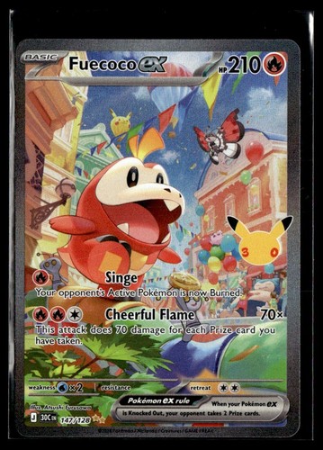 Fuecoco ex Special Illustration Rare Pokemon ME: 30th Celebration 147/128 NM