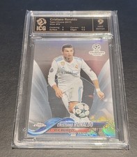 2017-18 Topps Chrome UEFA CL Silver Ref Base Soccer Card Cristiano Ronaldo 