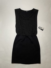 GUESS Black Designer Blouson Ruched Sheath Party Dress 4 NEW $128