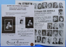 Mail-Away FORM Pair '70s vtg  Leonard NIMOY Exclusive Offer SPOCK Print Notecard