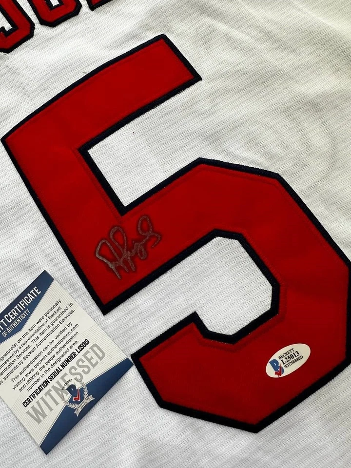 Camiseta Albert Pujols Blanca Cardenales Firmada a Mano AUTENTICACIÓN BAS Foto 3 de 4