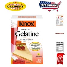 Versatile Unflavored Gelatin - 8 oz Pack with 32 Sealed Packets for Freshness