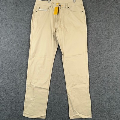 Robert Talbott Carmel Jeans Sand Cotton Mens 36 Waist Straight Fit