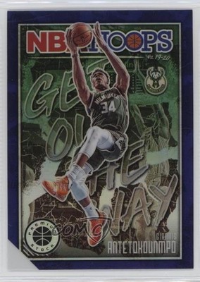 2019 NBA Hoops Premium Stock Get Out the Way Purple Giannis Antetokounmpo 0s9t