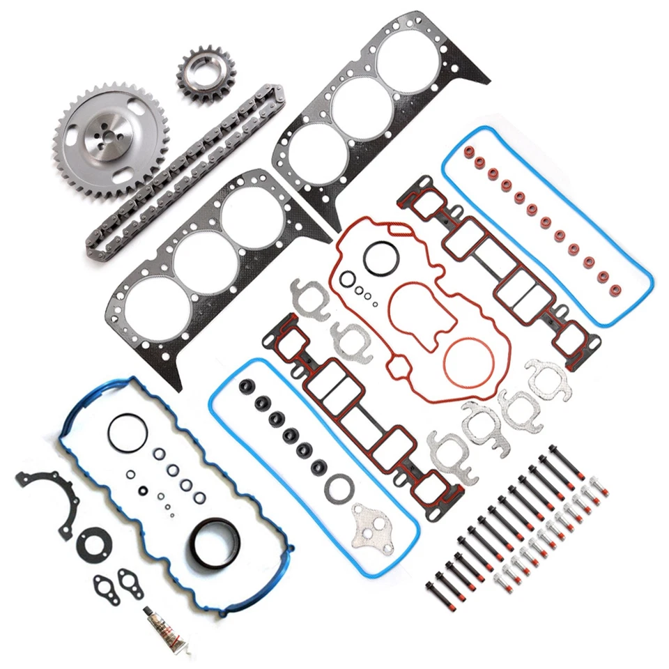 ✔Para Chevrolet S10 1996-1998 Base Juego de pernos de junta completa Kit de cadena de distribución 4,3 L Foto 2 de 4