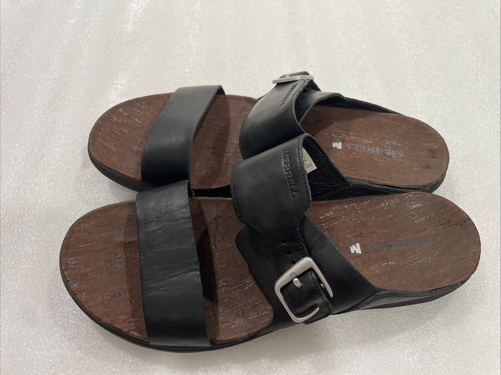 Sandali Merrell donna 10 J03760 giro città fibbia slide pelle due cinturini usati in ottime condizioni