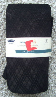 Old Navy Nylon and Spandex Black Pattern Tights Size L-XL USA Made