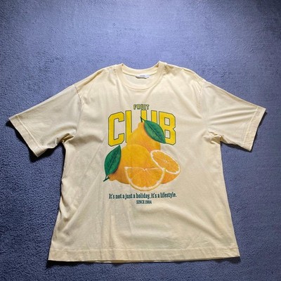 Reserved T-Shirt Herren Medium Gelb Club Grafik Freizeit 80er Style