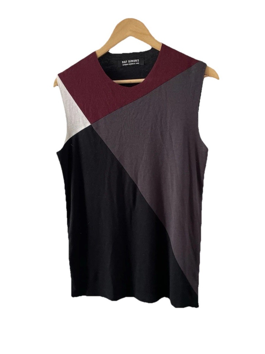 Vintage 2000 SS Raf Simons Pieced Sleeveless Tee Size 50 Very Rare