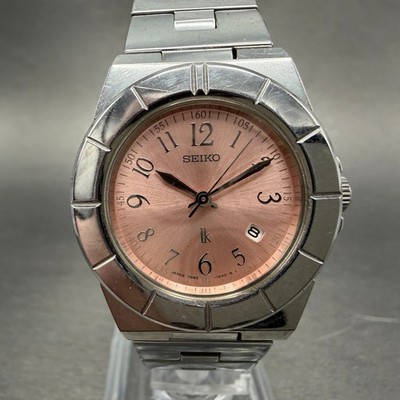 Seiko Watch Women 28mm Pink Dial Silver Tone Date 7N82-0620  display picture 3