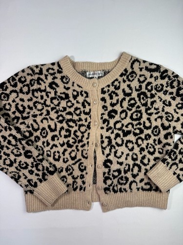 Madden Girl Leopard Print Knit Cardigan Sweater XL