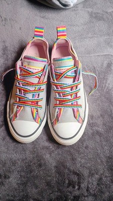  Cute Converse Chuck Taylor All Star Pride Rainbow Double Tongue Junior 4 / W 6.