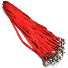 50 PCS Nylon Cord Lanyard Bulldog Clip Deluxe Neck Lanyard for ID Cards