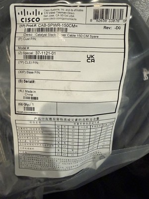 Cisco Catalyst CAB-SPWR-150CM For 3750-X 3850 Stack Power Cable 37-1121-01