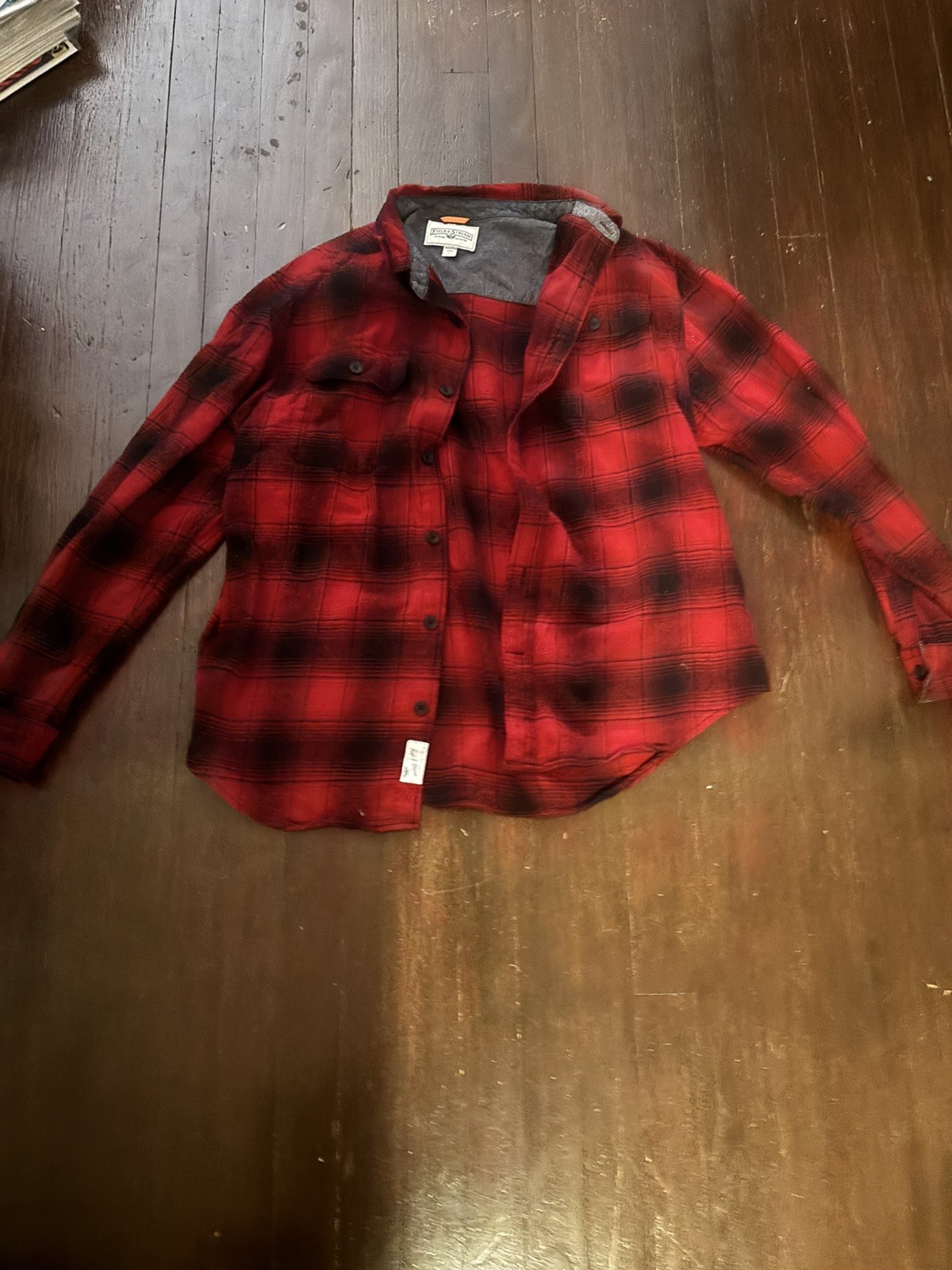 Field & Stream Sherpa Lined Flannel Jacket XL Red Black Buffalo Plaid Workwear