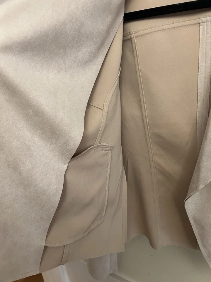 Jaqueta feminina nova em folha com etiquetas! Jaqueta de camurça Tahari Feux, cor, pedra tamanho grande - Imagem 4 de 4